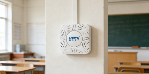 教室里用于监测温湿度、PM2.5、PM10、CO₂的五合一传感器