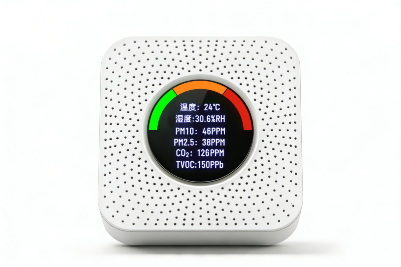 室内四合一探测器 温湿度/PM2.5/CO自动管控